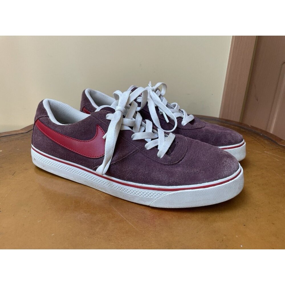 Nike 6.0 SB Dunk Low 2 Burgundy Suede Skate Shoes Mens Sz 10 (442477 600) (F109)
